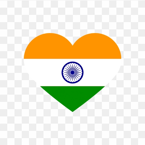 Indian flag heart shape